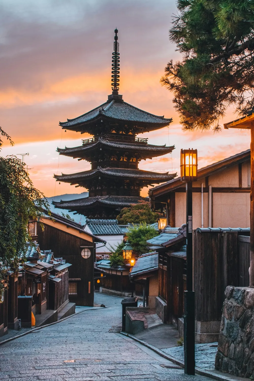 A quiet old street at dusk