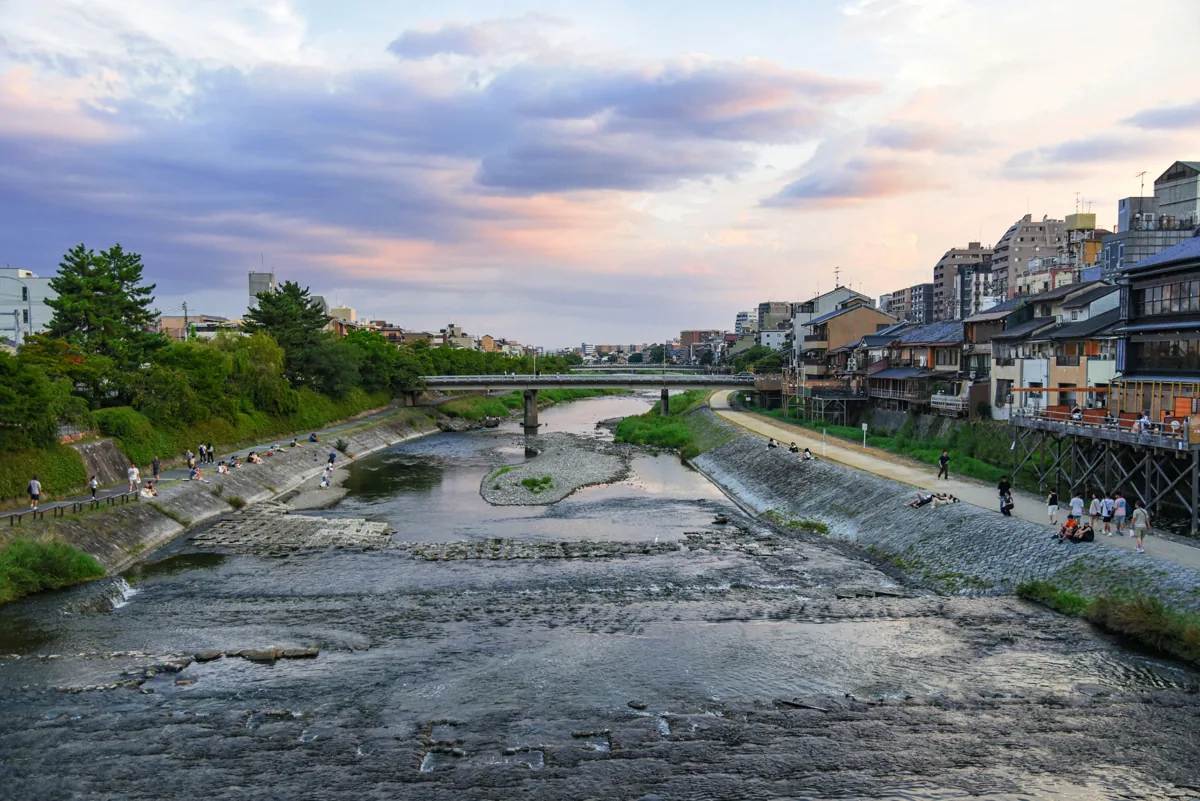 Evening light along a riverside